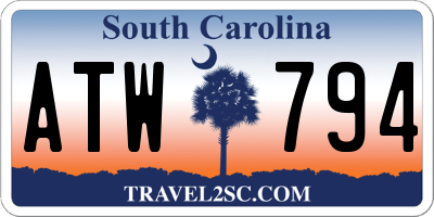 SC license plate ATW794