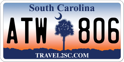 SC license plate ATW806