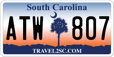 SC license plate ATW807
