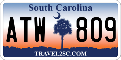 SC license plate ATW809
