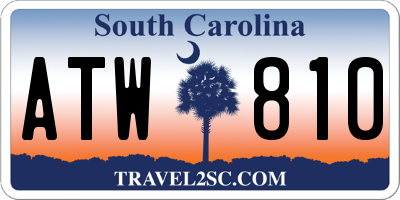 SC license plate ATW810