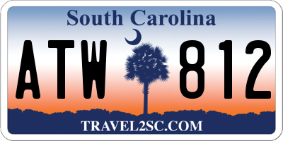 SC license plate ATW812