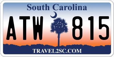 SC license plate ATW815