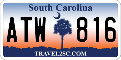 SC license plate ATW816