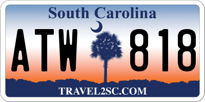 SC license plate ATW818