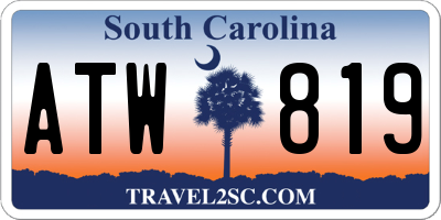 SC license plate ATW819