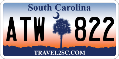 SC license plate ATW822
