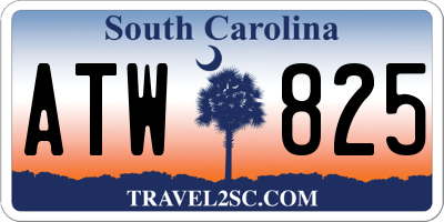SC license plate ATW825