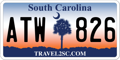 SC license plate ATW826