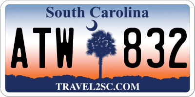 SC license plate ATW832