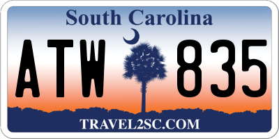 SC license plate ATW835