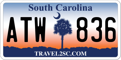 SC license plate ATW836