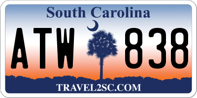 SC license plate ATW838