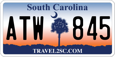 SC license plate ATW845