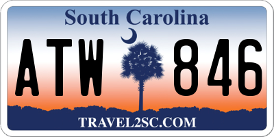 SC license plate ATW846
