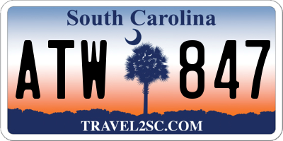 SC license plate ATW847