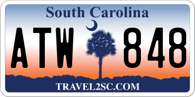 SC license plate ATW848