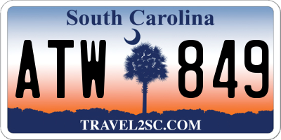 SC license plate ATW849