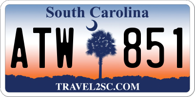 SC license plate ATW851