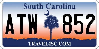 SC license plate ATW852