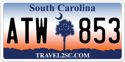 SC license plate ATW853