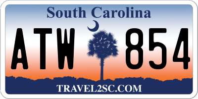 SC license plate ATW854