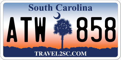 SC license plate ATW858