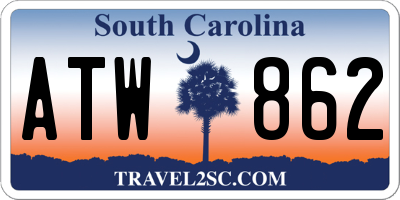 SC license plate ATW862