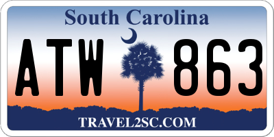 SC license plate ATW863