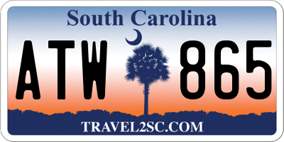 SC license plate ATW865