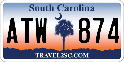 SC license plate ATW874