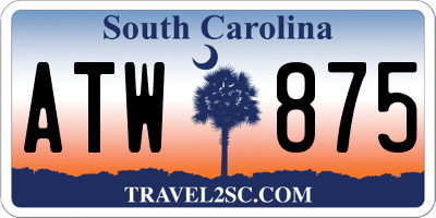 SC license plate ATW875