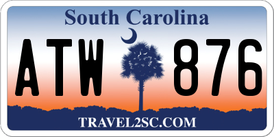 SC license plate ATW876