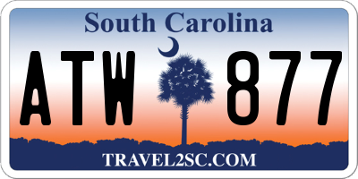 SC license plate ATW877