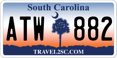 SC license plate ATW882