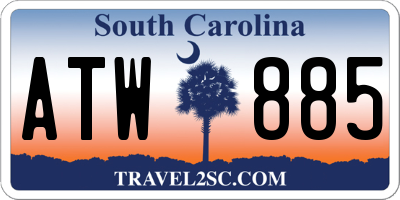 SC license plate ATW885