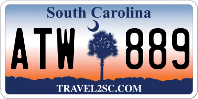 SC license plate ATW889