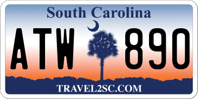 SC license plate ATW890