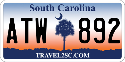 SC license plate ATW892