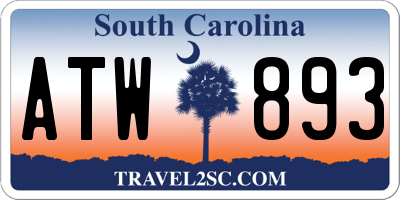 SC license plate ATW893