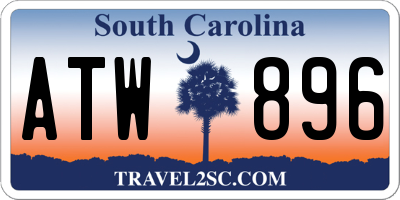 SC license plate ATW896