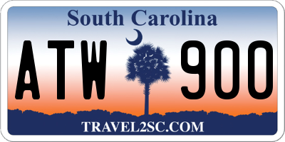 SC license plate ATW900