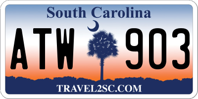 SC license plate ATW903