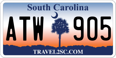 SC license plate ATW905