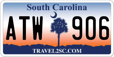 SC license plate ATW906