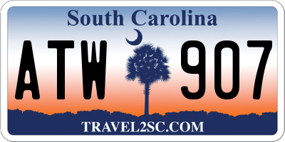 SC license plate ATW907