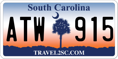 SC license plate ATW915