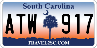 SC license plate ATW917