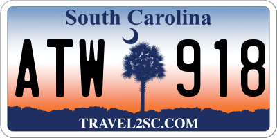SC license plate ATW918