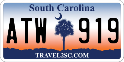SC license plate ATW919